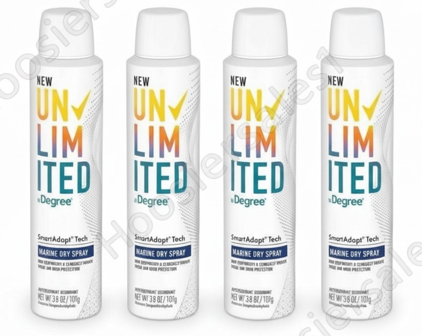 4 PACK -  Degree Unlimited MARINE Dry Spray Antiperspirant Deodorant 3.8 oz Each