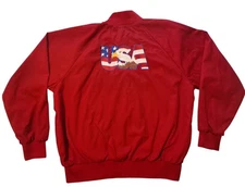 Vintage  Auburn Sportswear Red USA Embroidered XL Red Snap Button Jacket