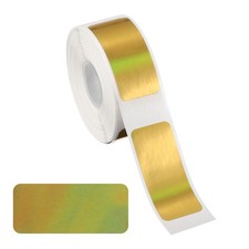 1.2x0.6" Holographic Thermal Label Stickers, 230 Tape/Roll Gold