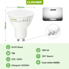 40PCS LED GU10 Light Bulbs 7W Warm White Cool White Spotlight Lamps 230V UK