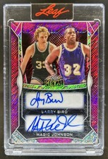 2025 Leaf Metal Authentics Larry Bird Magic Johnson Dual Shimmer Pink Auto #3/4