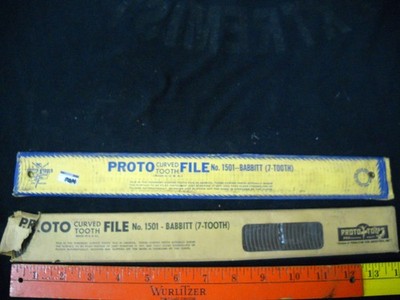 1ea NIP PROTO Curved 7Tooth NO 1501 Professional 14'' File Babbit Steel Iron NEW