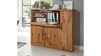 SekretäR Highboard Schrank Home Office 5494 Newcastle Charakter Eiche Teilmassiv