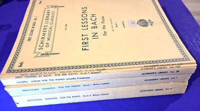 5 Piano Vols: BACH 1 & 2 BEETHOVEN SONATAS 1 & 2 CHOPIN 39 G. Schirmer's Library