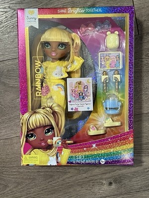 Rainbow High Jr High PJ Party Sunny, Yellow 9  Posable Doll New