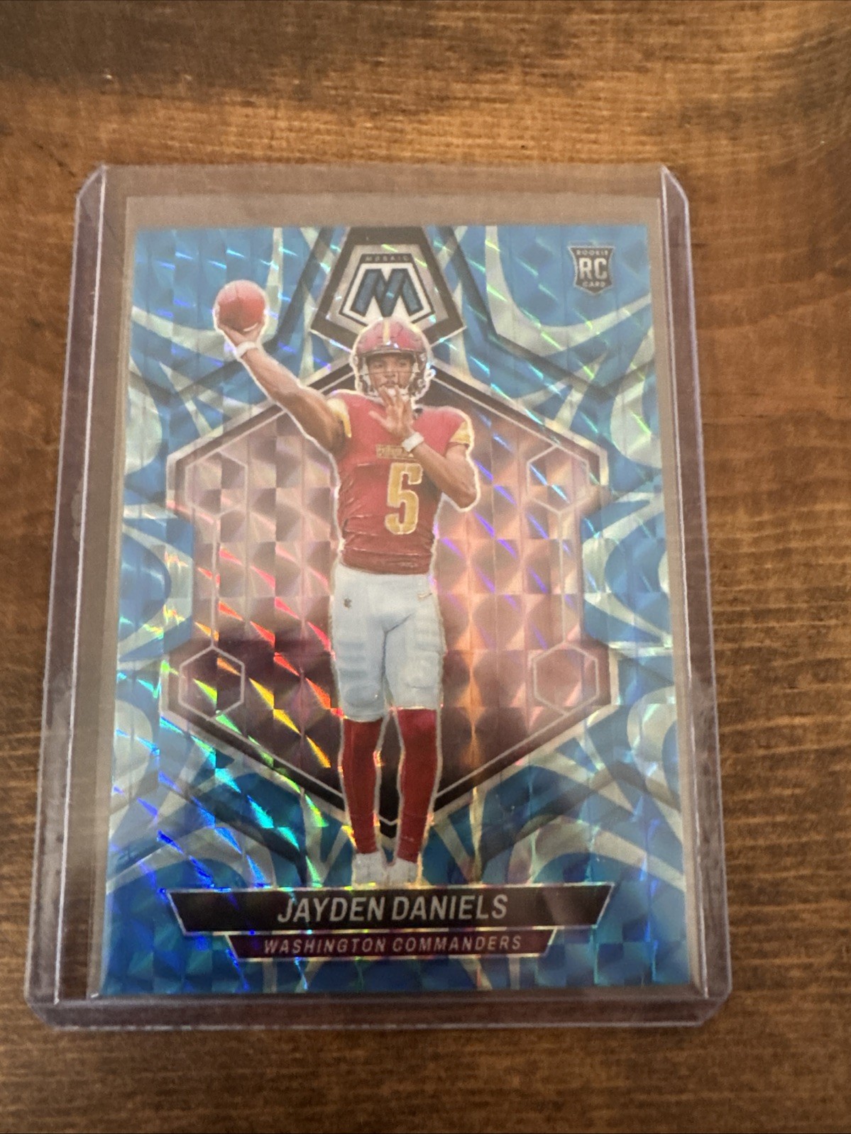 2024 Panini Mosaic - Rookies Jayden Daniels #302 Reactive Blue Mosaic Prizm (RC)