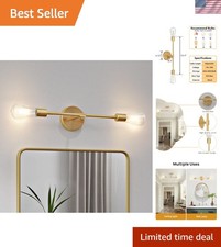 2-Light Gold Sconces Wall Light Fixtures, Bathroom Vanity Light Fixtures Over...