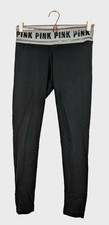 Victoria's Secret PINK Leggings S Black Bling Logo Yoga
