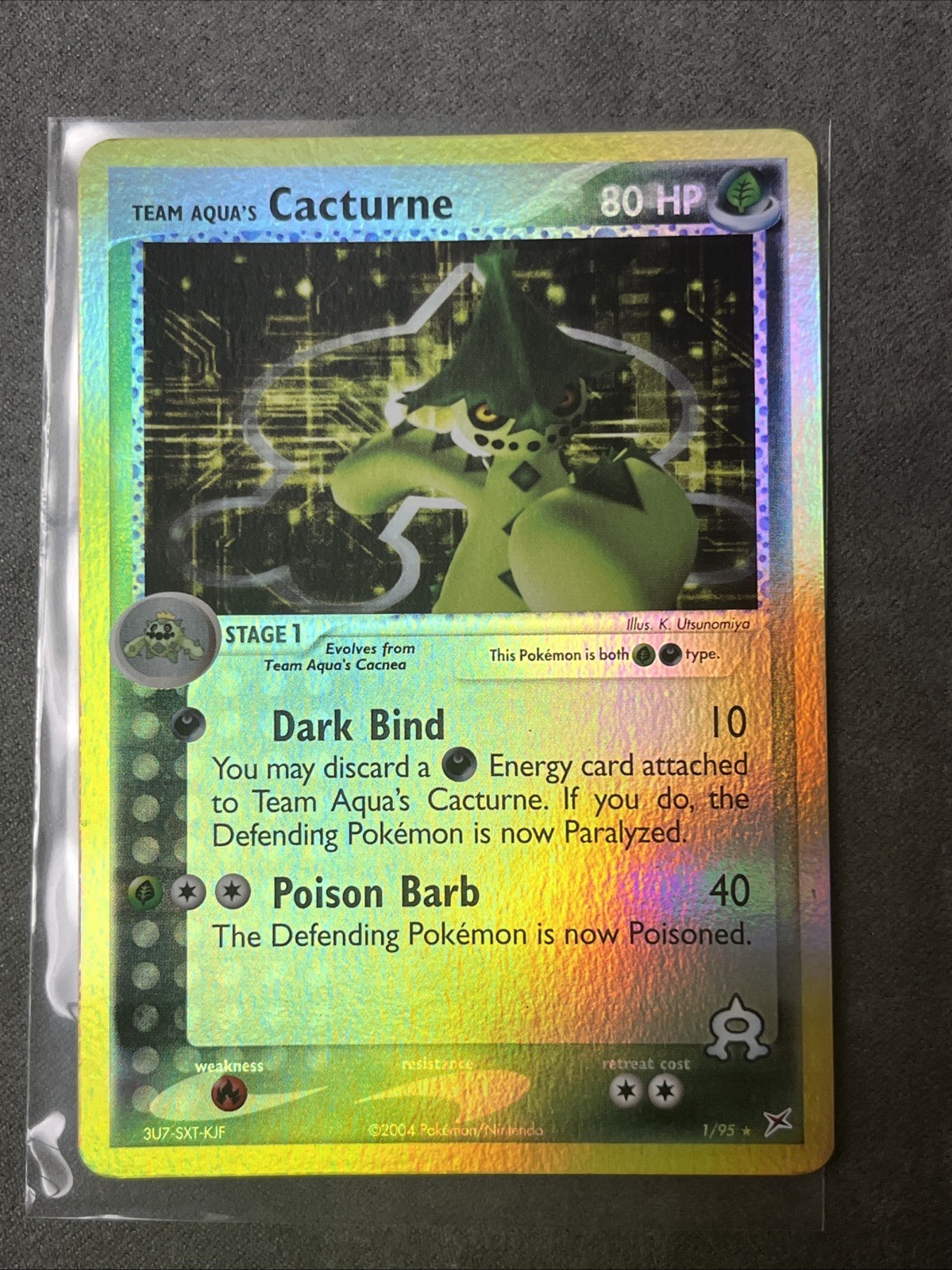 Team Aqua's Cacturne 1/95 Team Magma vs Team Aqua Reverse Holo NM