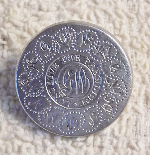 Stieff George Washington Inauguration Button 7/8" Pewter 13 Colonies