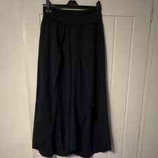 Halara Women’s Black Wide-Leg Cropped Culotte Trousers High Rise Size M