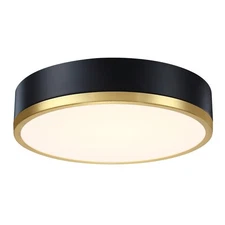 Flush Mount Ceiling Light Fixture, Black Gold LED Ceiling Light, 13 Inch 22W ...
