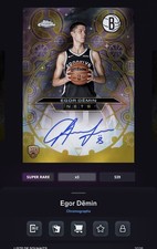 Topps NBA Digital Super Rare EGOR DEMIN Gold Signature Chrome Series 3