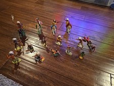 Vintage Elastolin West Germany 1950s Native Americans Horses and Figures Lot 20