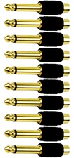 6.35mm 1/4 Inch TS Plug to RCA Female Jack Audio Adapter Gold Plated 10 Pack