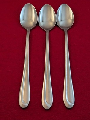 Lot Of 3 Cambridge Compliment Stainless Glossy Iced Teaspoons Flatware