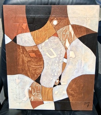 Neal Doty Original Abstract Mixed Media Painting On Canvas Signed 24x20