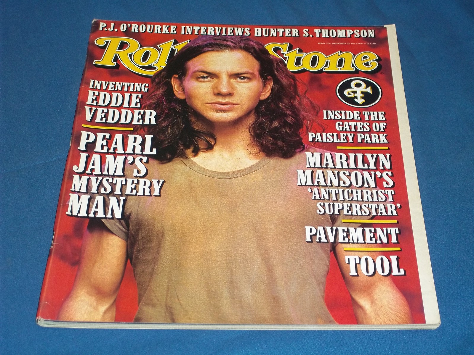1996 November 28 Rolling Stone Magazine - Eddie Vedder Front Cover - H 10350