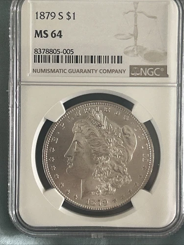 1879 S Morgan Silver Dollar NGC MS 64 - GEM BU Choice Uncirculated - Free Ship!
