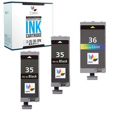 CMYi 3-Pack Replacement PGI-35 CLI-36 Ink Cartridges for Canon PIXMA iP100 TR150
