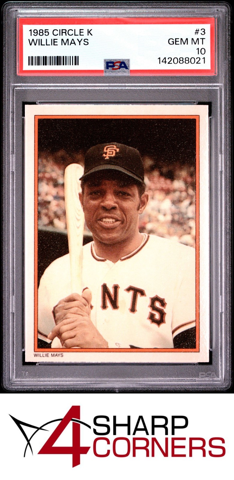 1985 CIRCLE K #3 WILLIE MAYS HOF PSA 10
