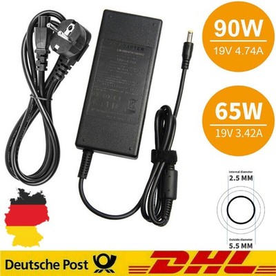 Netzteil 19V 90W 4,74A, Notebook Ladekabel für Medion Toshiba Lenovo Asus Laptop