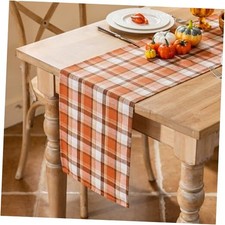 Thanksgiving Rust Tartan Table Runner - 13x48 Inch 13 x 48 Inch Rust Plaid