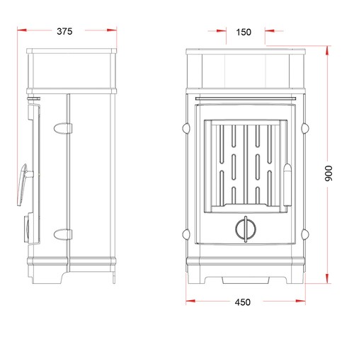 Invicta Kaminofen Treville mit Backfach Gussofen Gusskamin 8kw Heizofen Kamin - Bild 2 von 4