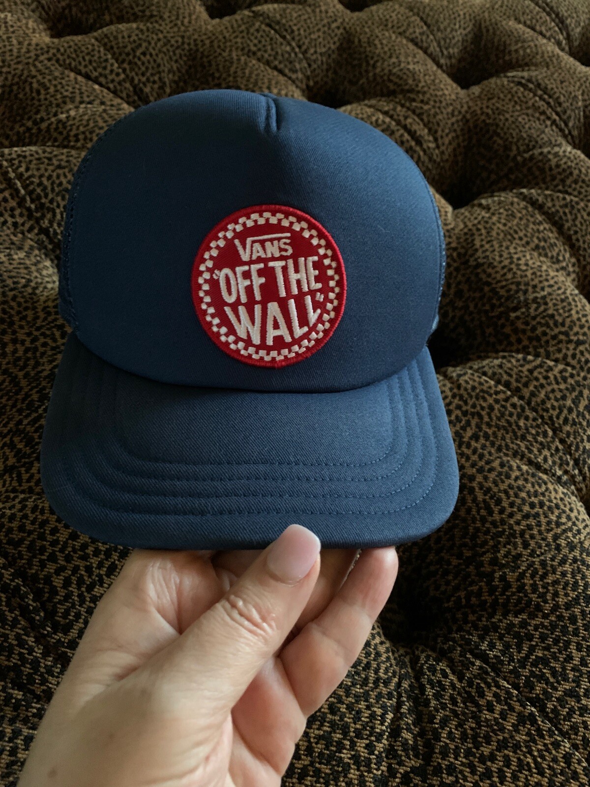 Vans FOREVER PATCH Snapback Hat Navy Red Cap OFF … - image 7