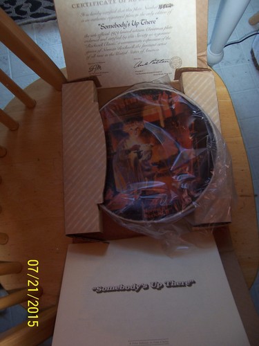 1979 "Somebody's Up There" by Norman Rockwell Plate Edwin Knowles Bradford NEW - Imagen 3 de 6