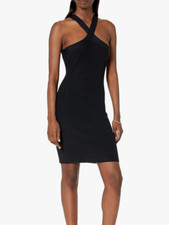 The Drop Women's Brunia Halter Mini Sweater Dress Black size Medium Fitted (B5)