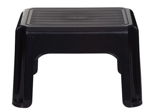 Black Step Stool Plastic Multipurpose Lightweight Kitchen Bathroom Step Up Stool - Picture 3 of 3