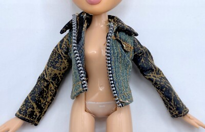 BRATZ DOLL LOT MGA CLOTHING 2004 FASHION PACK MODEL BEHAVIOR JEAN LEATHER JACKET