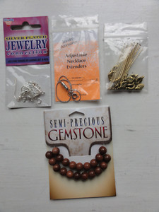 4 bags Jewelry Making Findings/Parts for Crafts Gemstones, Earring Forms, Etc
