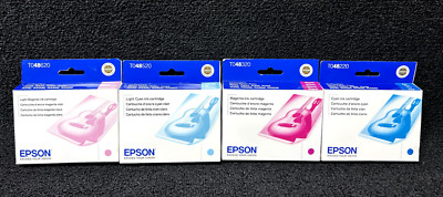 Genuine Lot of 4 Epson 48 Ink Cartridges Date: Expired