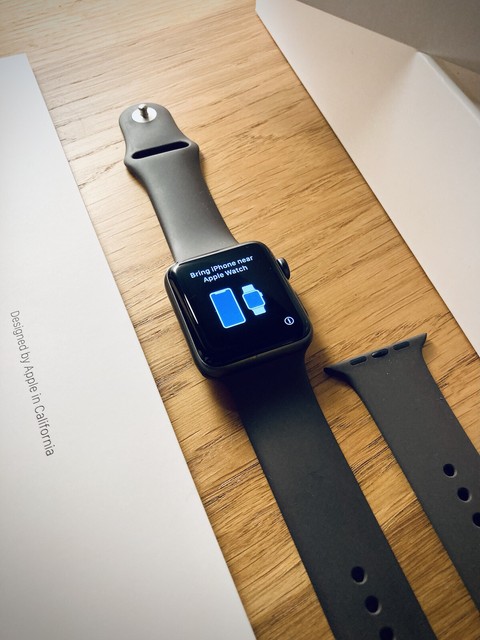 Apple Watch Series 3 42mm Space Gray Aluminium Case with Gray Sport Band (GPS) - (MR362LL/A) for 