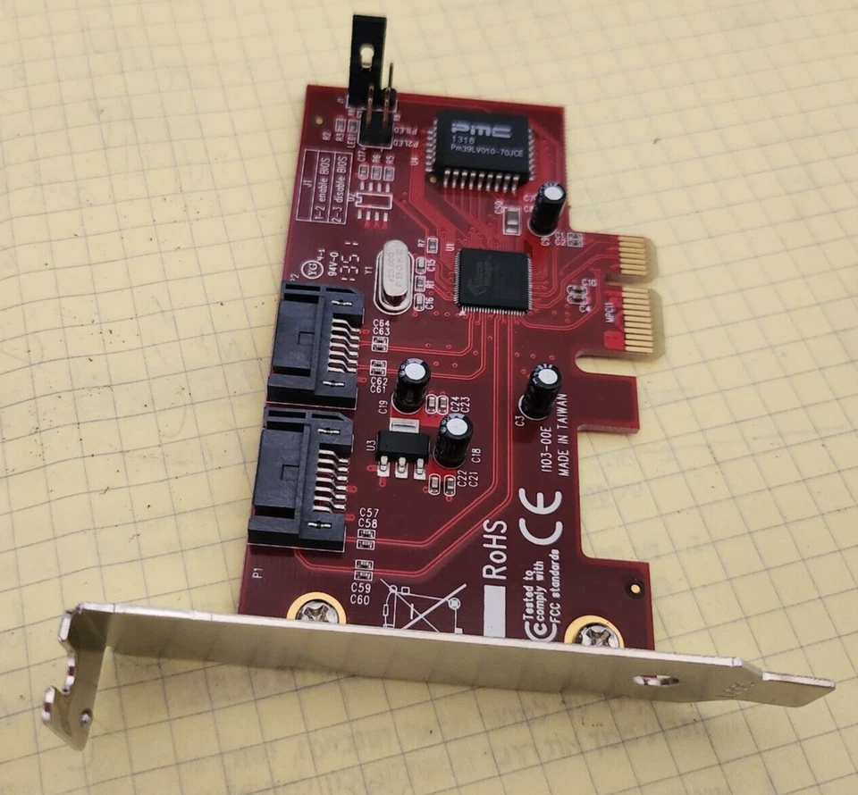 Addonics I103-00E AD2SA3GPX1 PCIe 2-Port SATA RAID Controller Card - Image 4 of 4