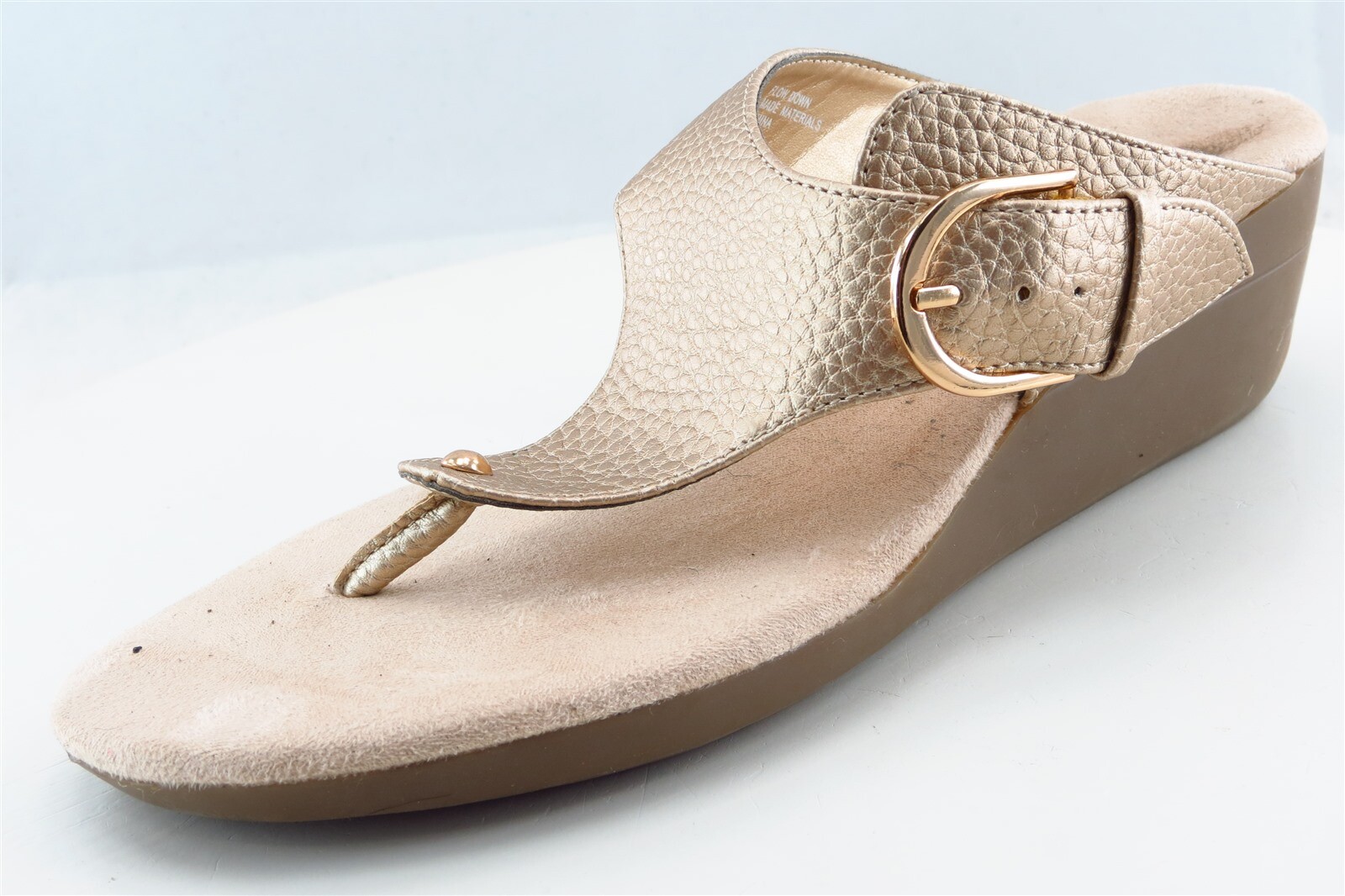 Aerosoles T-Strap Sandals Gold Synthetic Women Shoes Size 7.5 Medium | eBay
