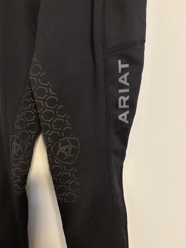Ariat Tek Venture Thermal Halfgrip Tights Girls Size XL/14 Hex Silicone Grip - Picture 2 of 6