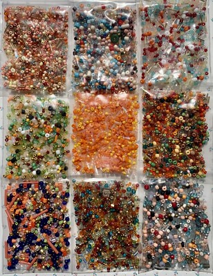 GLASS SEED BEADS Lot Orange Collection Bulk Sale 16OZ/454G Random Pick 16 Bags