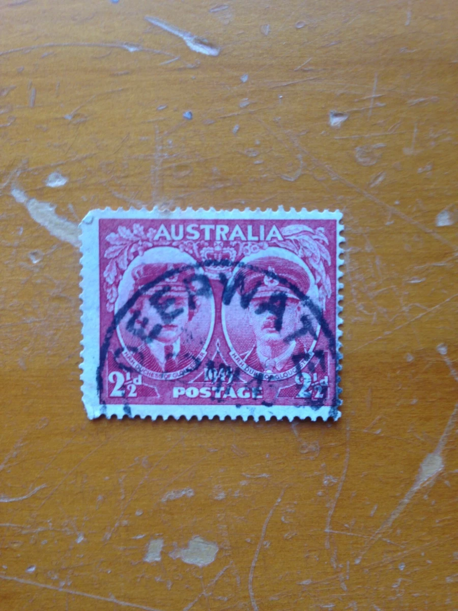 1945 AUSTRALIA 2 1/2D RED DUKE OF GLOUCESTER USED
