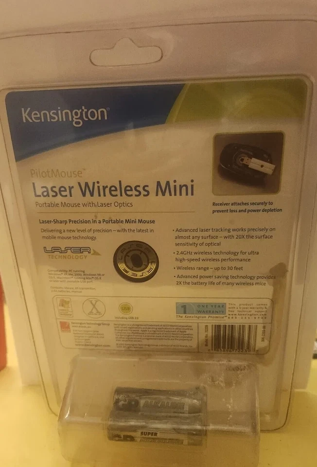 New Kensington Pilot Mouse Laser Wireless Mini Model #72239 - Image 2 of 3