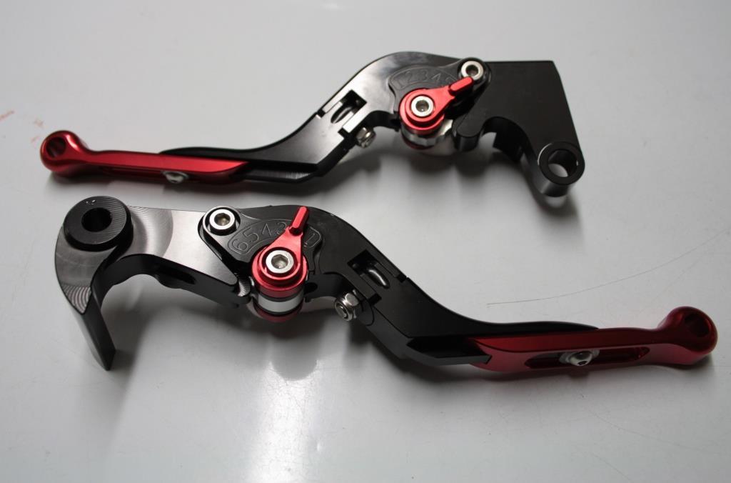 Leviers repliables de frein et embrayage noir et rouge pour Triumph Street Triple RS
