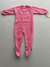 Vintage Carter's Fleece Footed Pajamas Pink with Bunny Design Size 3T NEW NWT