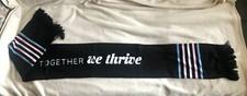 Together We Thrive Rainbow Pride Scarf Knit with Fringe Brand New