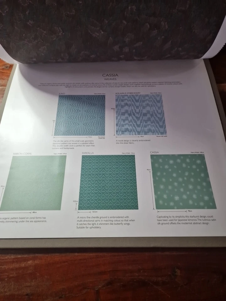 Zoffany “Cassia” Fabric Sample Book Patchwork Hobby Craft - Image 3 of 4