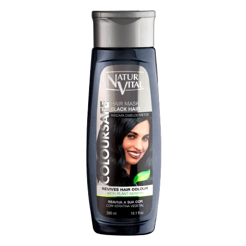 JUEGO DE CHAMPÚ Y MASCARILLA NATURAL VITAL NEGRO COLOR HENNA Y QUERATINA SEGURO 300 ml - Imagen 3 de 4