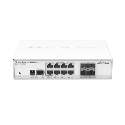 MIKROTIK CRS112-8G-4S-IN Cloud Router Switch 8xGbit LAN 4xSFP Cages RouterOS L5 - 第 1/2 張圖片
