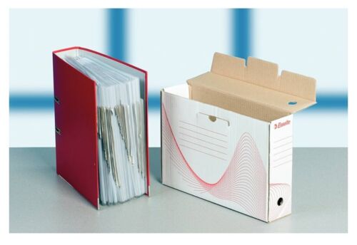 Esselte Scatole Archivio 100mm Bianche Lotto 25 Pezzi Cartone Resistente - Foto 3 di 6