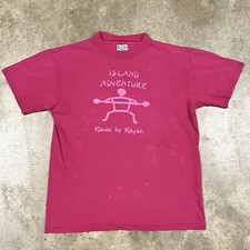 Vintage Hawaii T Shirt Island Adventure Kauai By Kayak Magenta Distressed Sz L